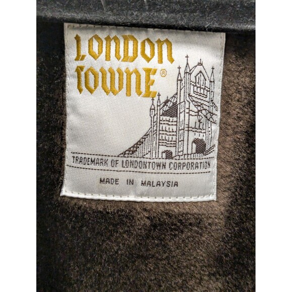 Vintage London Fog Towne Mens Tan Trench Coat Teddy Brown Faux Fur Lining sz 42R - Picture 14 of 16